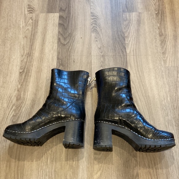 Swedish Hasbeens Black Platform Boots - Picture 6 of 10